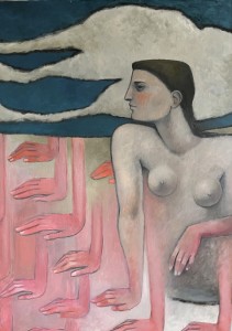 "les mains rose", 116x89cm 3500€ par Roxane Duraffourg