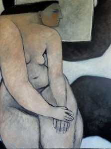 Nu aux forme rondes, huile sur toile, 116x89cm  2 700€