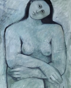 petit nu gris, huile sur toile, 65x50cm, 1 100€