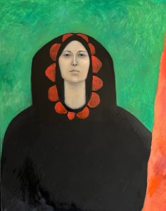 portrait au fond vert, détail, 116x89cm, 3100€