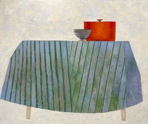Sur la table rayée, 100x120cm, 2500€