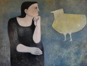 the lady and the bird, 89x116cm, 3100€