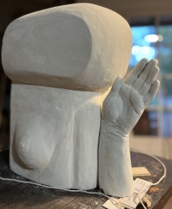 buste en plâtre - futur bronze 38cm de haut